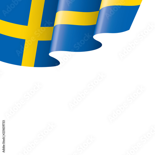 Sweden flag, vector illustration on a white background