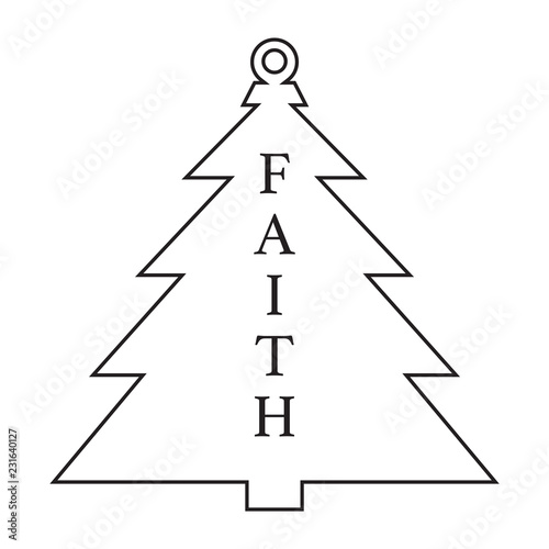 Faith. Antique Christmas Tree Ornament..