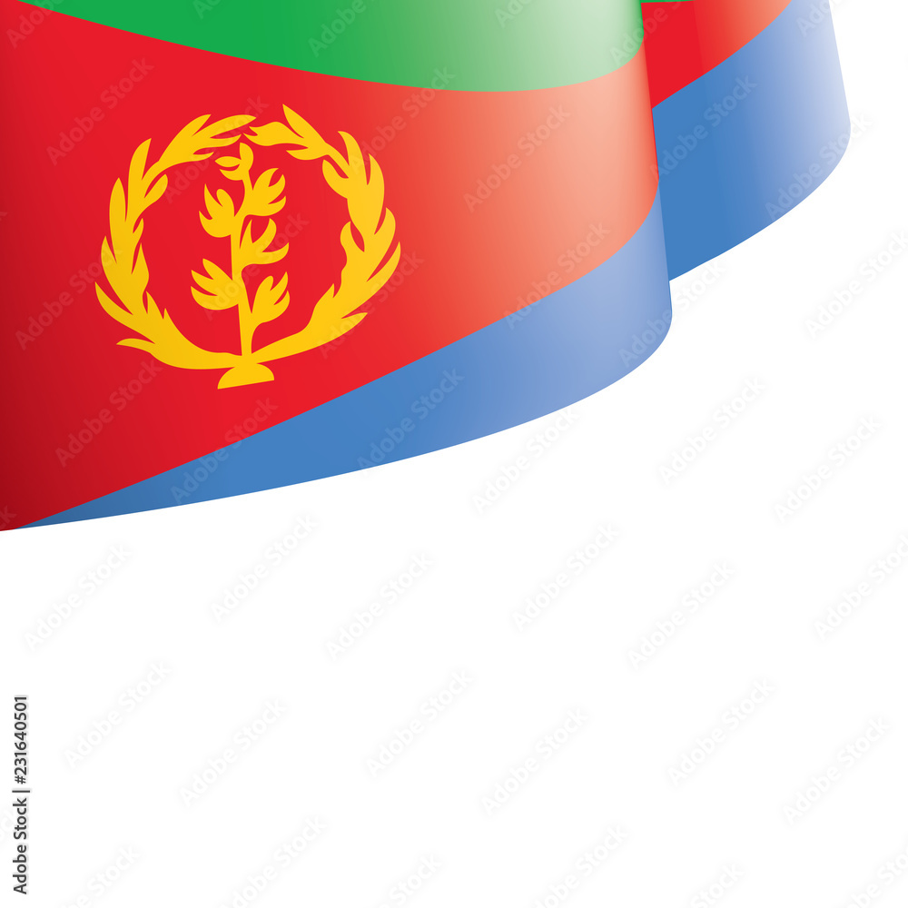 Obraz premium Eritrea flag, vector illustration on a white background