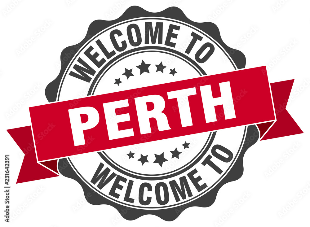 Fototapeta premium Perth round ribbon seal