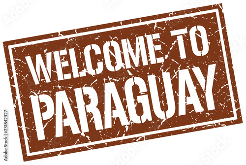 welcome to Paraguay stamp