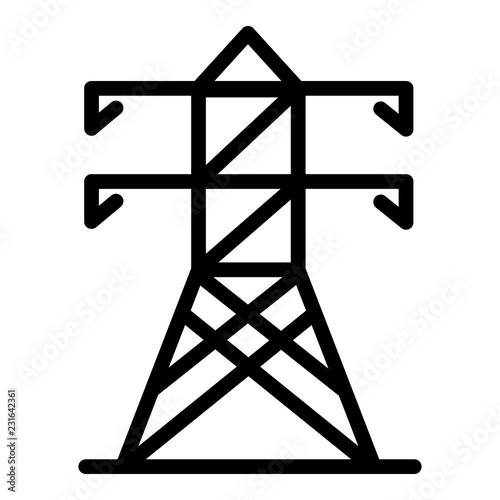 Electric tower icon. Outline electric tower vector icon for web design isolated on white background