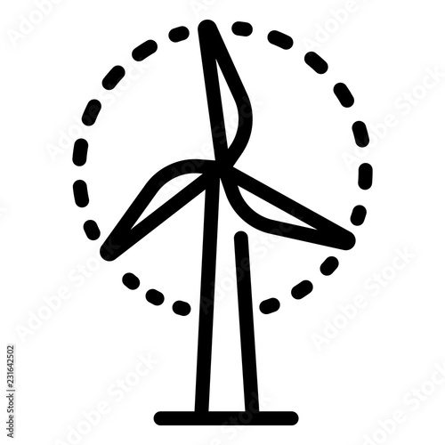 Wind turbine icon. Outline wind turbine vector icon for web design isolated on white background