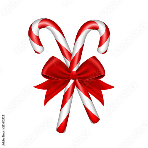 Candy canes set isolated on white background