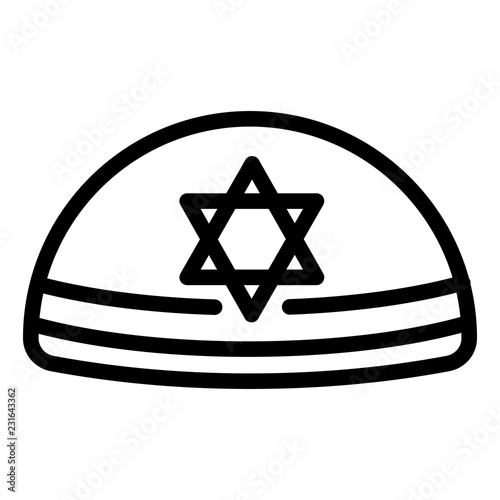 Kippah icon. Outline kippah vector icon for web design isolated on white background