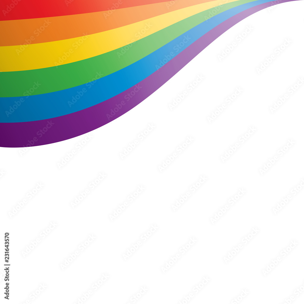 Vector a rainbow flag waving on white background Vector a rainbow flag waving on white background