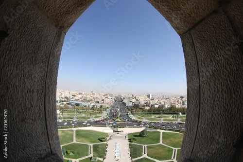 Iran Tehran Azadi tower Time laps 4k  photo