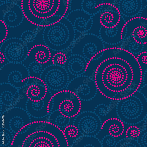 African style curl and dot seamless pattern.