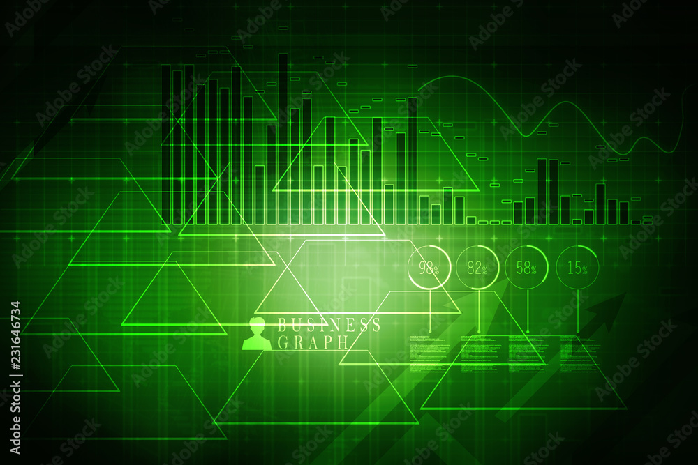 2d rendering Stock market online business concept. business Graph 2d rendering Stock market online business concept. business Graph