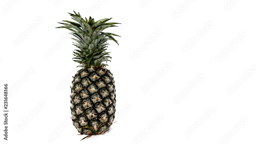 Pineapple cut out the background made of white background. Pineapple cut out the background made of white background.