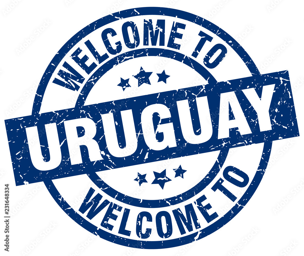 welcome to Uruguay blue stamp welcome to Uruguay blue stamp
