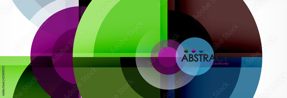 Fototapeta premium Abstract background bright circles geometric design