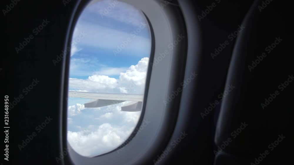 Start Journey View Outside of Blue Sky From Window Airplane Start Journey View Outside of Blue Sky From Window Airplane