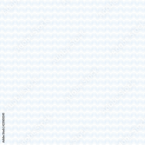 Blue lines on a white background. Waves. Guilloche. The protective layer for banknotes, diplomas and certificates.