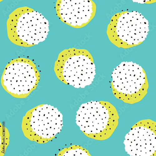 Abstract seamless vector pattern. Circle bolt and stain created with palette knife and dry brush. Chaotic colorful polka dots. Dotted ornament for fabric print, greeting card, table cloth, furniture. 