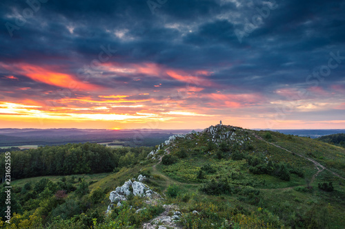 Obraz na płótnie View from Miedzianka peak in Swietokrzyskie Mountains near Kielce, Poland w salonie