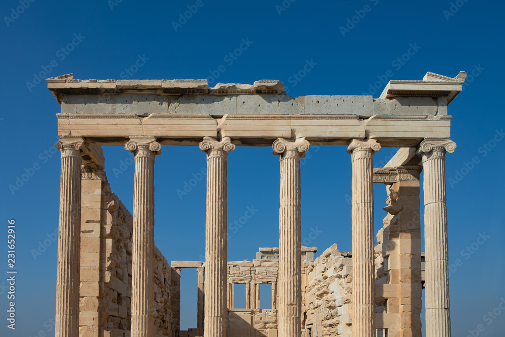 Ionic columns of  the Erechtheum in the Acropolis of Athens