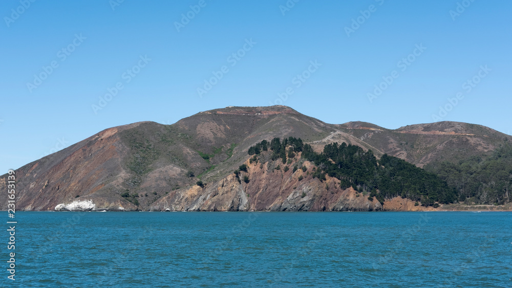 Angel Island, the second largest island in the area of San Francisco Bay, now a California Historical Landmark, accessible to visitors by private boat or public ferry, San Francisco, California, USA Angel Island, the second largest island in the area of San Francisco Bay, now a California Historical Landmark, accessible to visitors by private boat or public ferry, San Francisco, California, USA