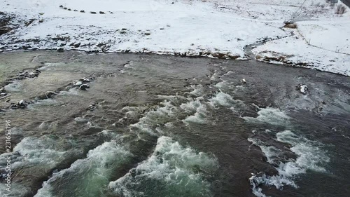 Aerial Drone Video of River with Waterfalls in Iceland P7 photo