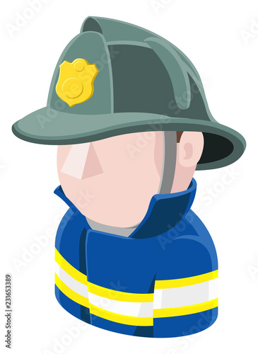 A Fireman avatar cartoon person icon emoji