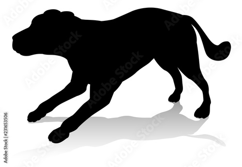 An animal silhouette of a pet dog
