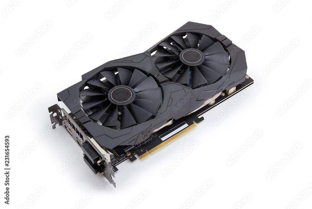Graphics card equipped with heat sink with two fans Graphics card equipped with heat sink with two fans
