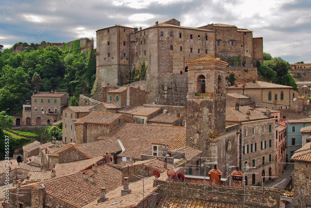 Sorano, small town in Tuscany with fortress