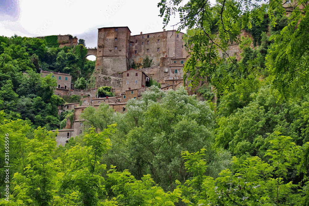 Sorano, small town in Tuscany hidden in the green