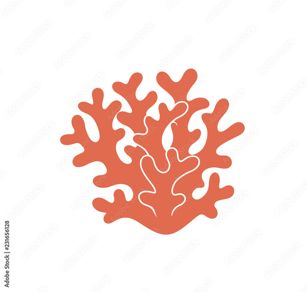 Naklejka premium Coral logo. Isolated coral on white background