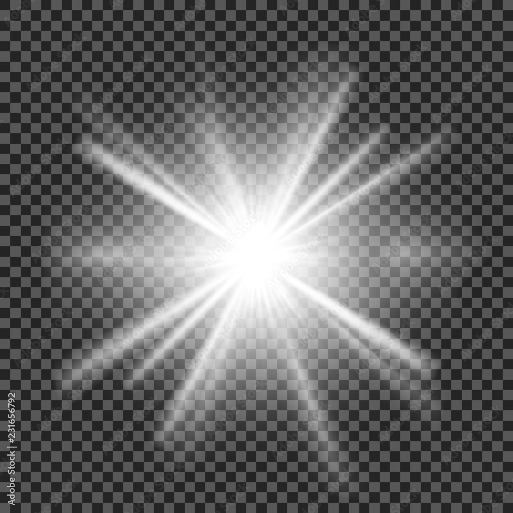 Vector transparent sunlight special lens flare light effect