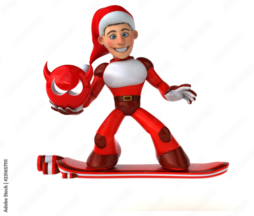 Fun Super Santa Claus - 3D Illustration Fun Super Santa Claus - 3D Illustration
