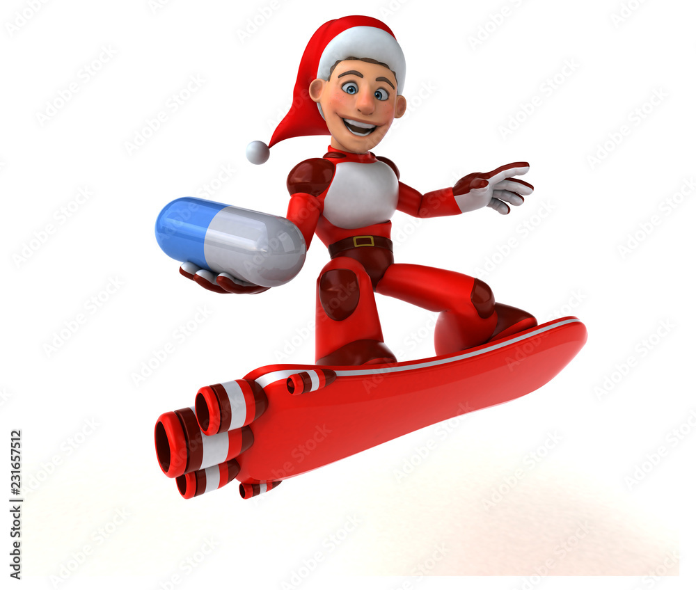 Fun Super Santa Claus - 3D Illustration Fun Super Santa Claus - 3D Illustration