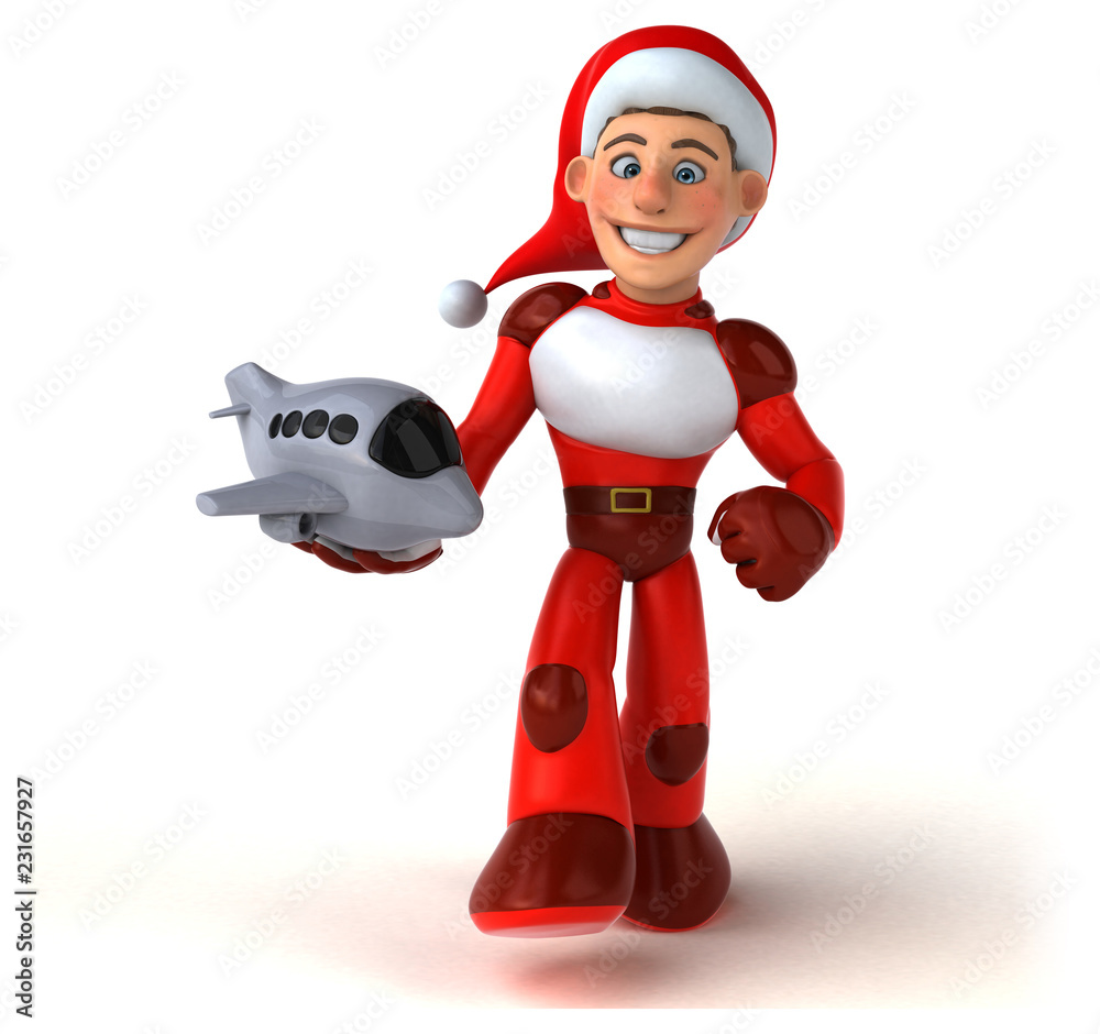 Fun Super Santa Claus - 3D Illustration Fun Super Santa Claus - 3D Illustration