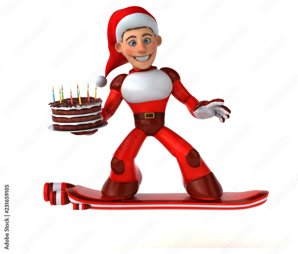 Fun Super Santa Claus - 3D Illustration Fun Super Santa Claus - 3D Illustration
