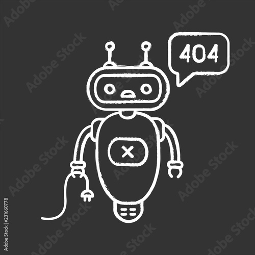Not found error chatbot chalk icon