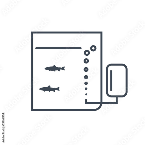 thin line icon breeding fish, fish farming, aeration