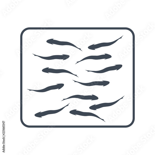thin line icon breeding fish, fish farming, aquaculture