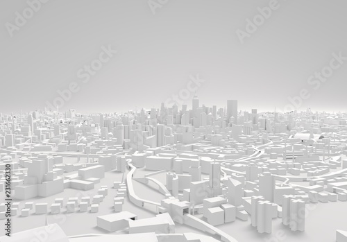 city buildings, illustration 3d