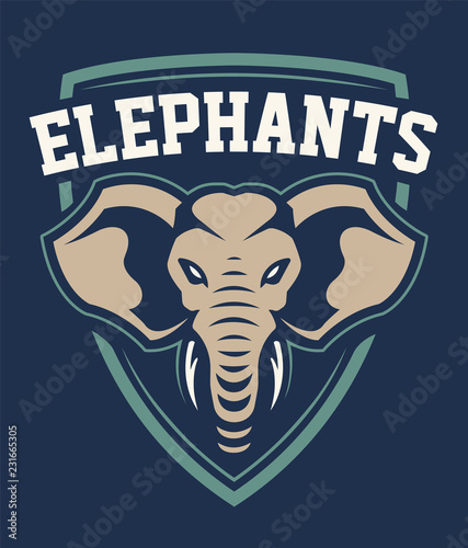 Elephant Mascot Sport Emblem Design
