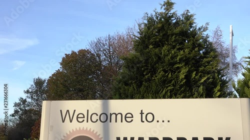 The sign for Wardpark industrial estate in Cumbernauld, Scotland. Tilt down. photo