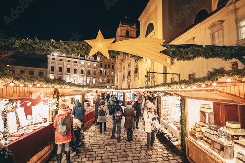 Photography Typical Christmas advent fair in Vienna Austria