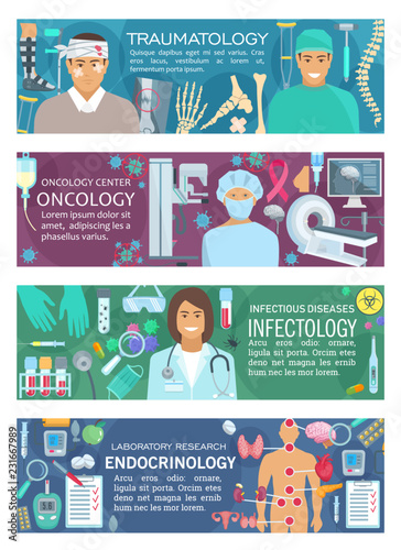 Traumatology oncology, infectiology, endocrinology