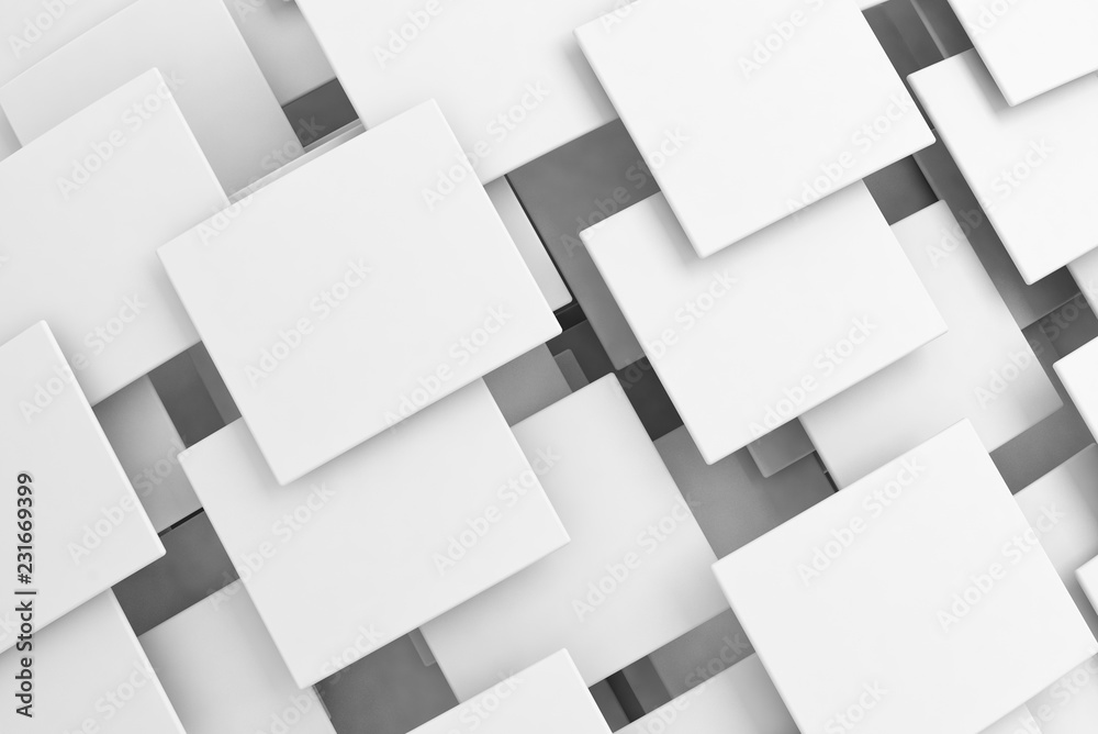Overlapping white squares 3d pattern Overlapping white squares 3d pattern