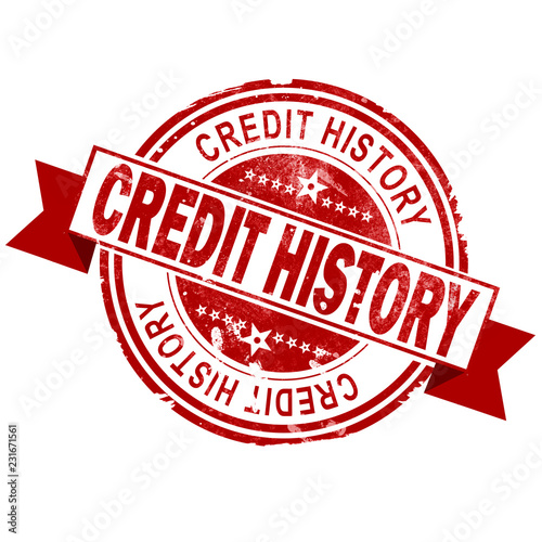 Credit history red vintage stamp