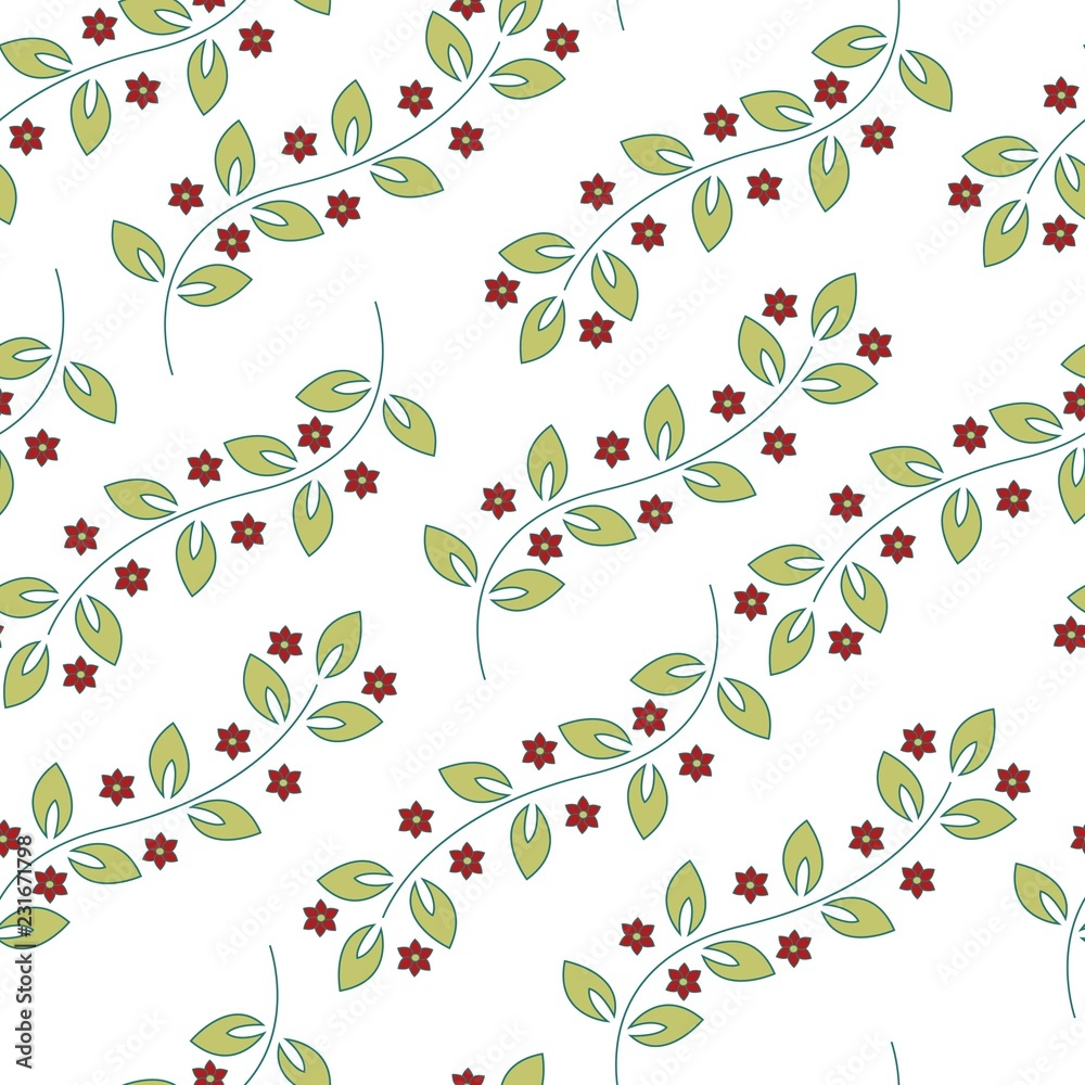 Vector seamless pattern. Floral stylish background