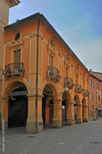 Imola, Italy, municipal  pharmacy hospital Santa Maria della Scaletta built in 1762. Famous building along the old Emilia street.
