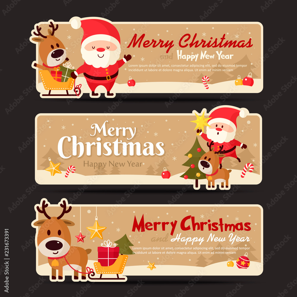Set of christmas banner. Vector illustration Set of christmas banner. Vector illustration