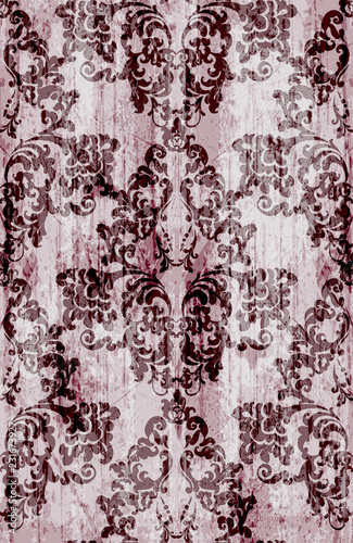 Vintage baroque pattern Vector. Luxury ornament background decoration. Old ru...