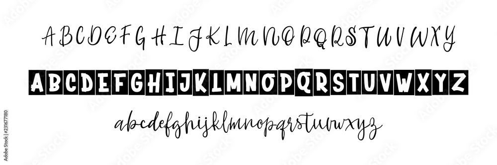 Two font script and bold. Vector hand drawn typeface. Brush painted letters. Handmade alphabet for your designs: logo, posters, wedding invitations, cards, etc. Two font script and bold. Vector hand drawn typeface. Brush painted letters. Handmade alphabet for your designs: logo, posters, wedding invitations, cards, etc.