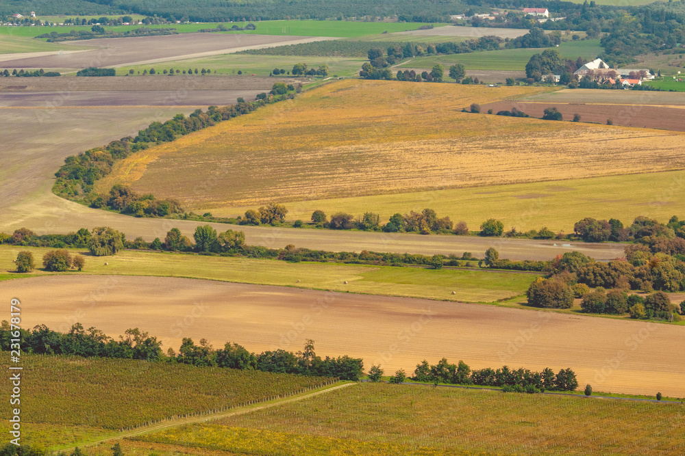 Hungarian agricultural landscape near a lake Balaton